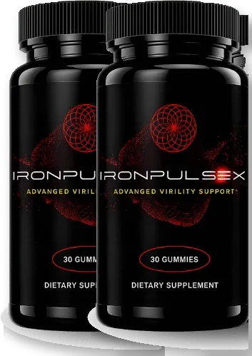 IronPulseX 2-bottle male vitality gummy package
