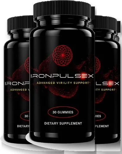 IronPulseX 3-bottle male vitality gummy package
